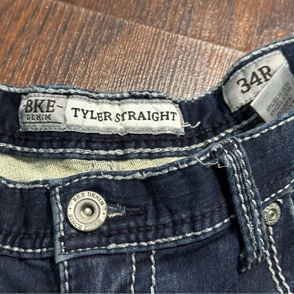 BKE Denim Tyler Straight Men's Blue Jeans Y2K Vintage Size 34R - Picture 8 of 14